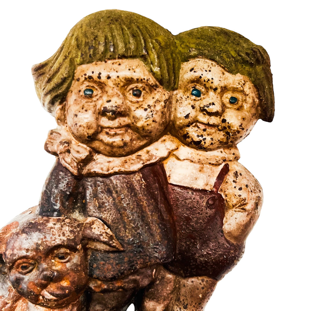 Antique Campbell's Soup Kids & Dog Bookend Cast Iron Doorstop