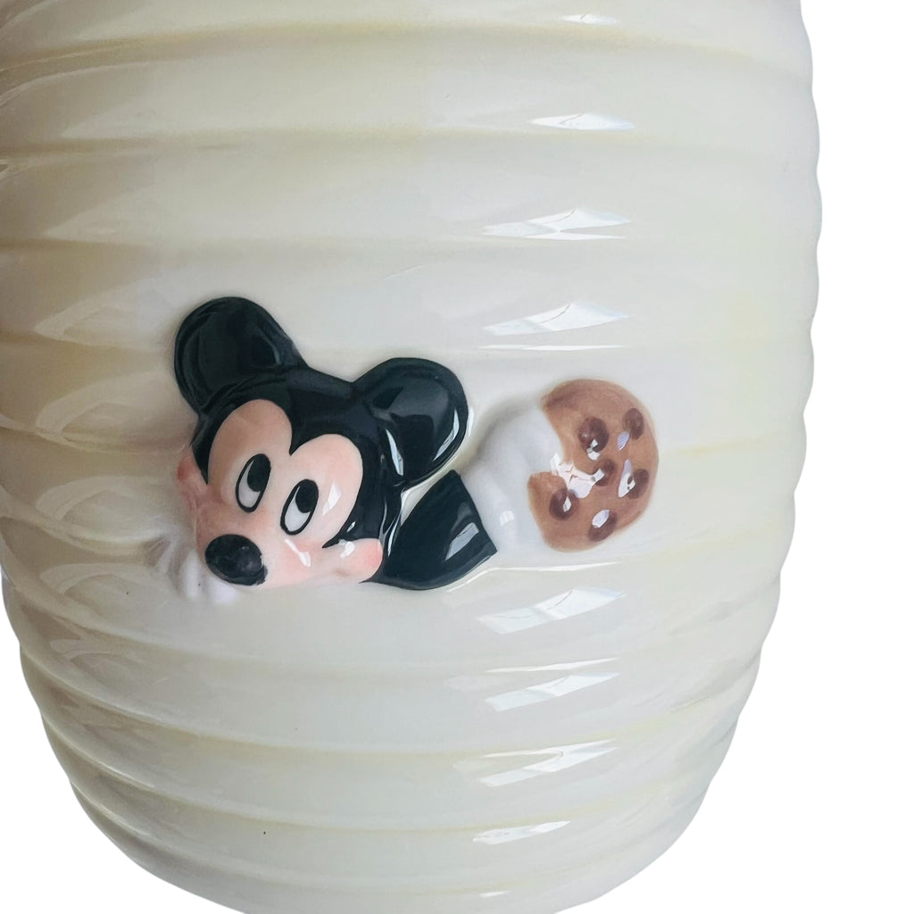 Disney Mickey Mouse Honeycomb Cream Ceramic Cookie Jar