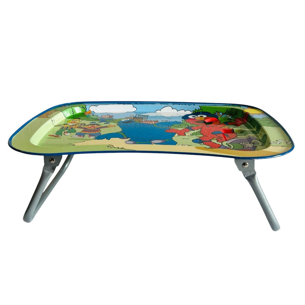 Vintage Kidz Trays Sesame Street Folding Metal Tray Elmo Cookie Monster Big Bird