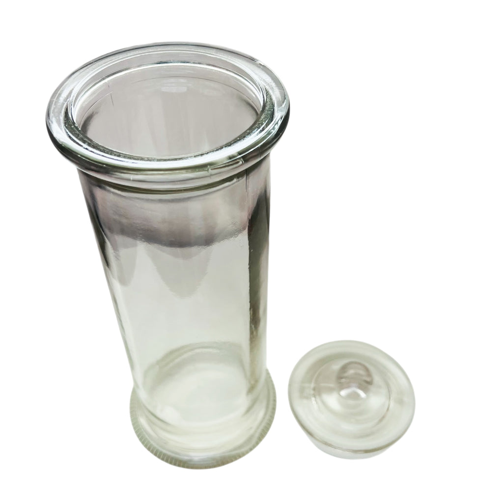 Vintage Ann's House of Nut glass Apothecary Canister Jar with Air Tight Lid