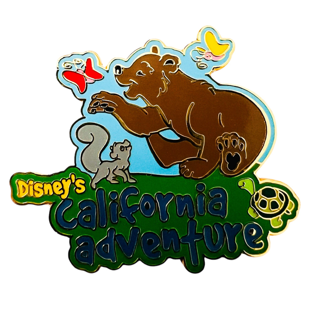Disney's California Adventure Bear Squirrel Turtle and Butterflies Disneyland Resort Pin