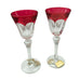 Vintage Set Of 2 Avitrah Cranberry Crystal Wine Glasses