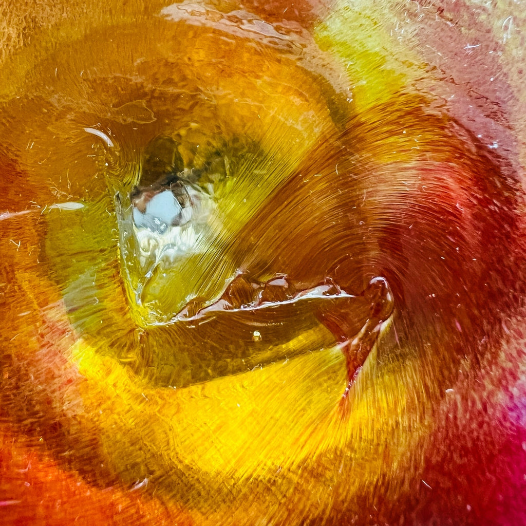 Amber Glass Cone Paperweight