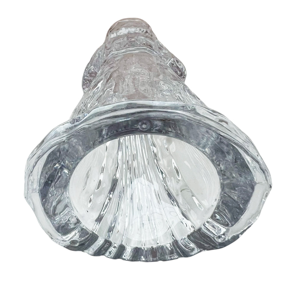 Vintage Clear Glass Santa Candle Stick Holder