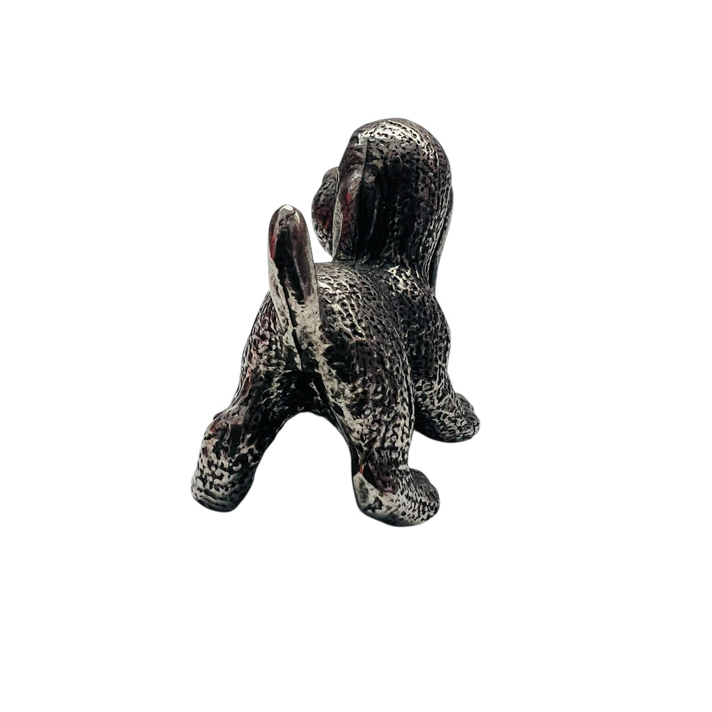 Vintage Bassithound Pewter Miniature Dog Figurine