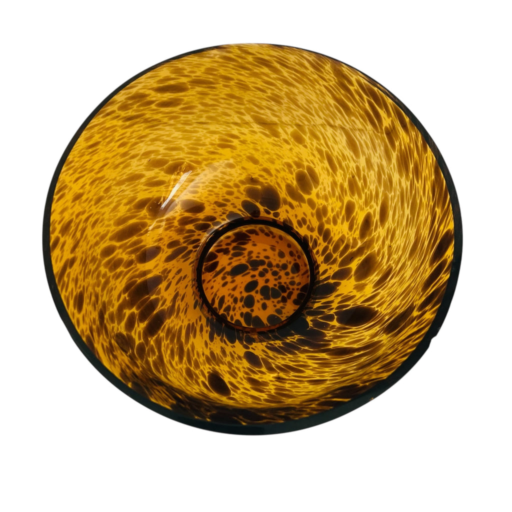 Vintage Tortoiseshell Patterned Glass Serving Bowl