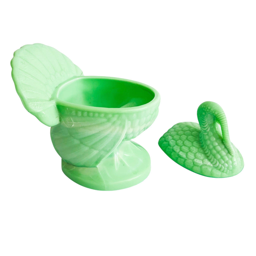 Vintage Jadeite Lidded Turkey Dish