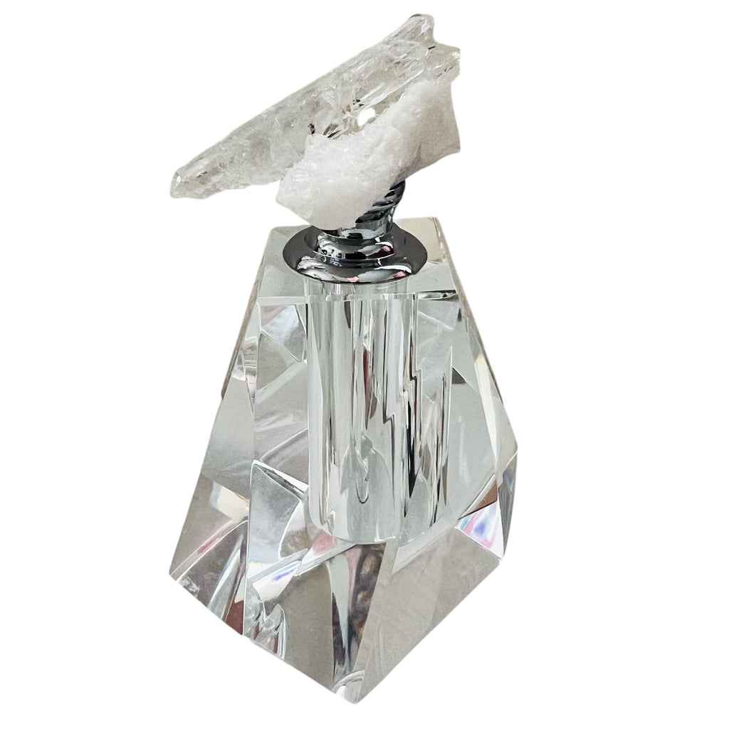Crystal Perfume Bottle with Stone Top