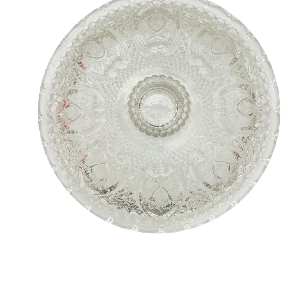 Vintage Clear Glass Heart Design Candy Dish with Lid