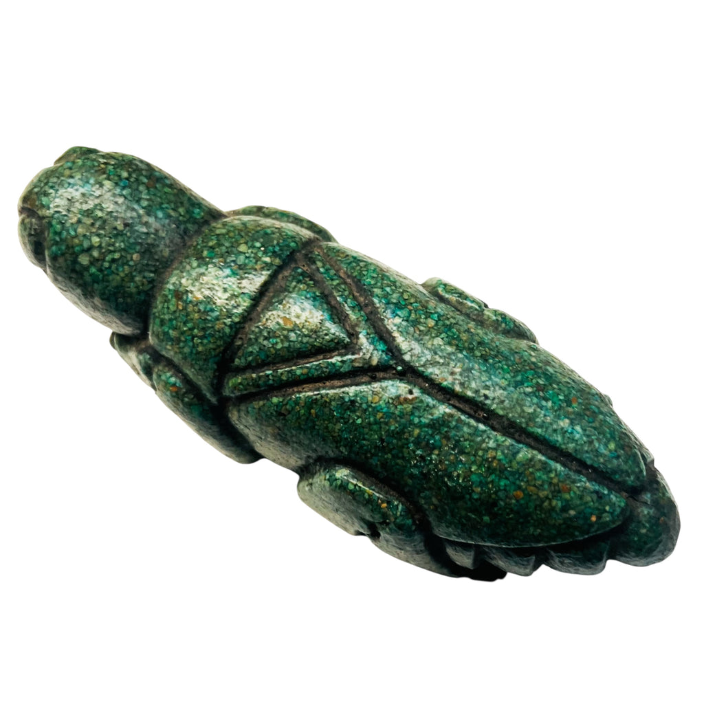 Vintage Crushed Green Stone Locust Grasshopper Paperweight Figurine