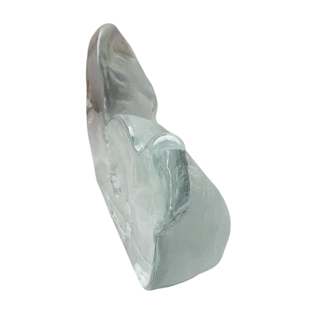 Vintage Viking Art Glass Clear Bookend Cat Figurine Clear Paperweight Figurine