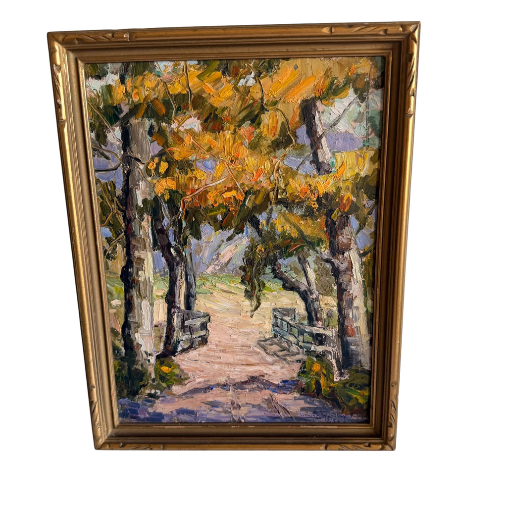 Original Landscape Oil Painting in Gold Frame by artist Virgina Wolley