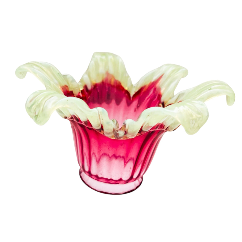 Antique Cranberry Uranium Glass Lamp Shade