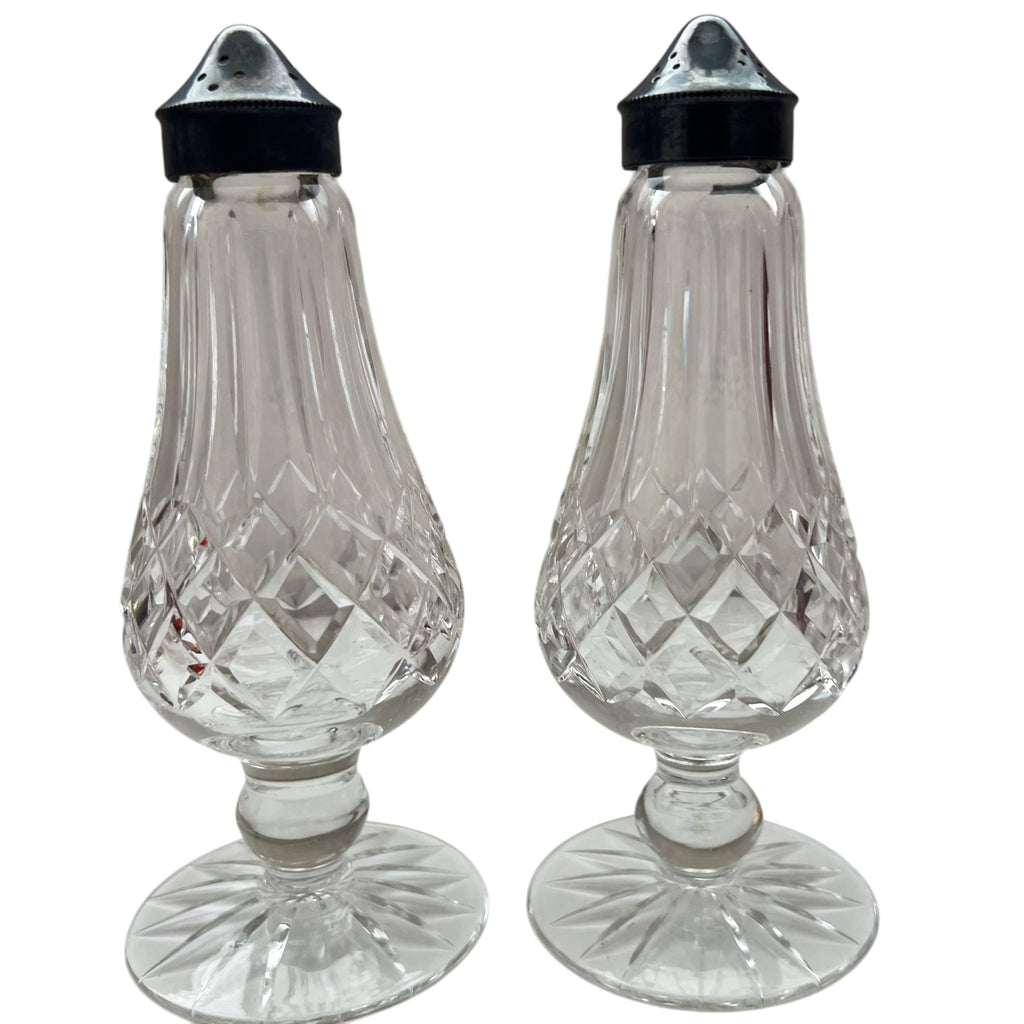 Vintage Waterford Crystal Clear Glass Salt & Pepper Shackers