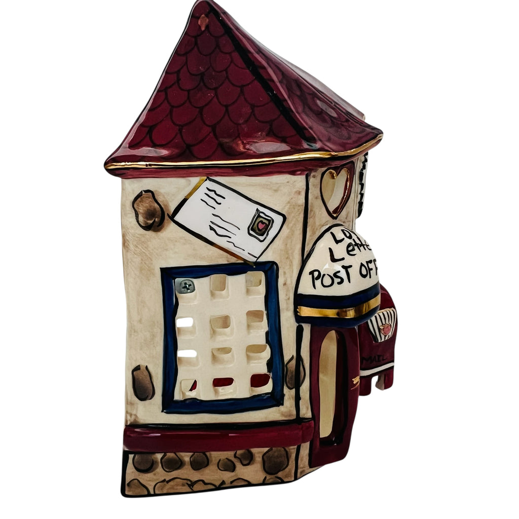 Blue Sky Clayworks Love Letters Post Office Tea Light Holder