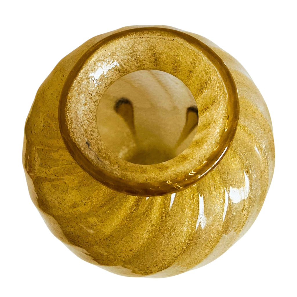 Vintage Art Glass Swirl Sparkle Design Vase