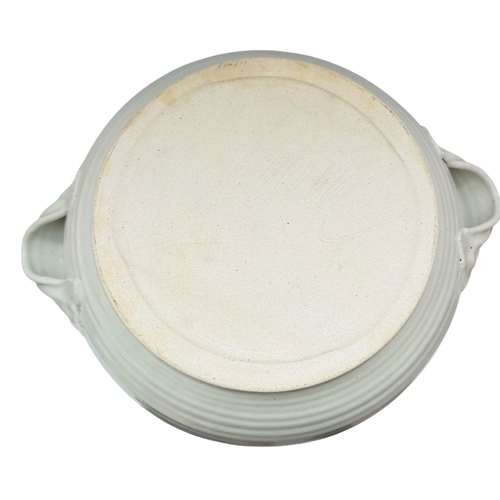 Studio Art Pottery Handmade Earthenware Country Bowl With Handles Signed