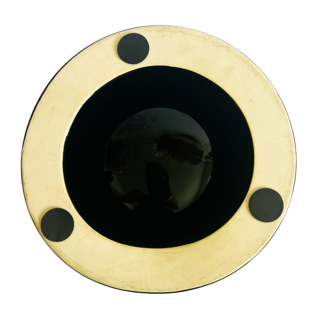 Ashton Oversized Black and Gold Ceramic Ashtray