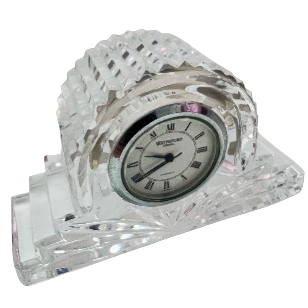 Vintage Waterford Crystal Mantel Desk Clock Made in Japan