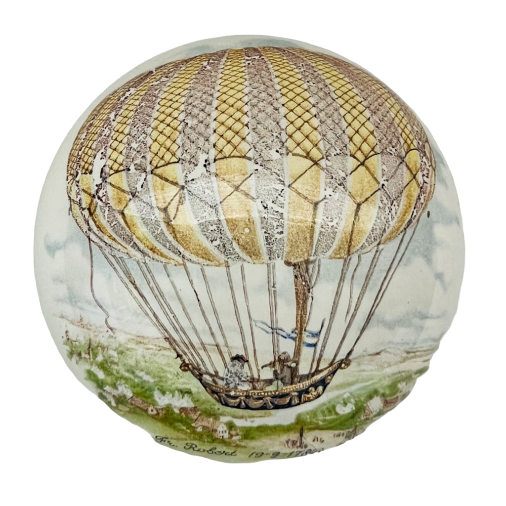 Vintage Hot Air Balloon Fr. Robert 19-9-1784 Murano Art Glass Paperweight