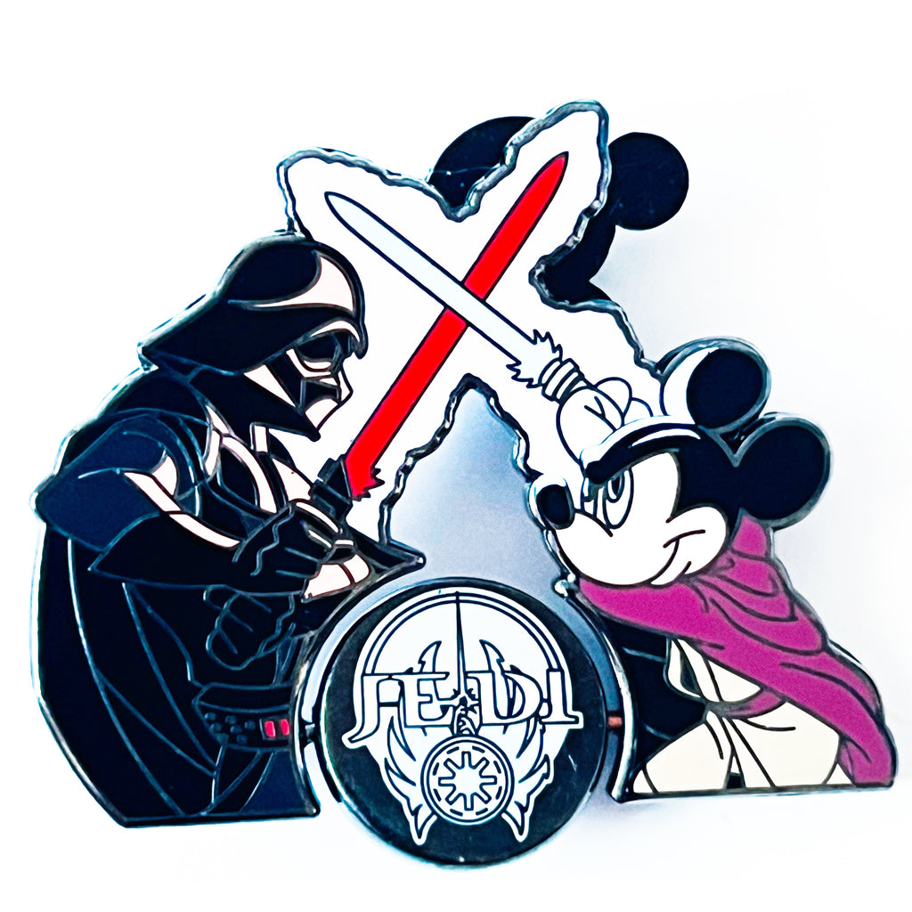Disney Star Wars Jedi Mickey vs Darth Vader Sith Spinner Pin