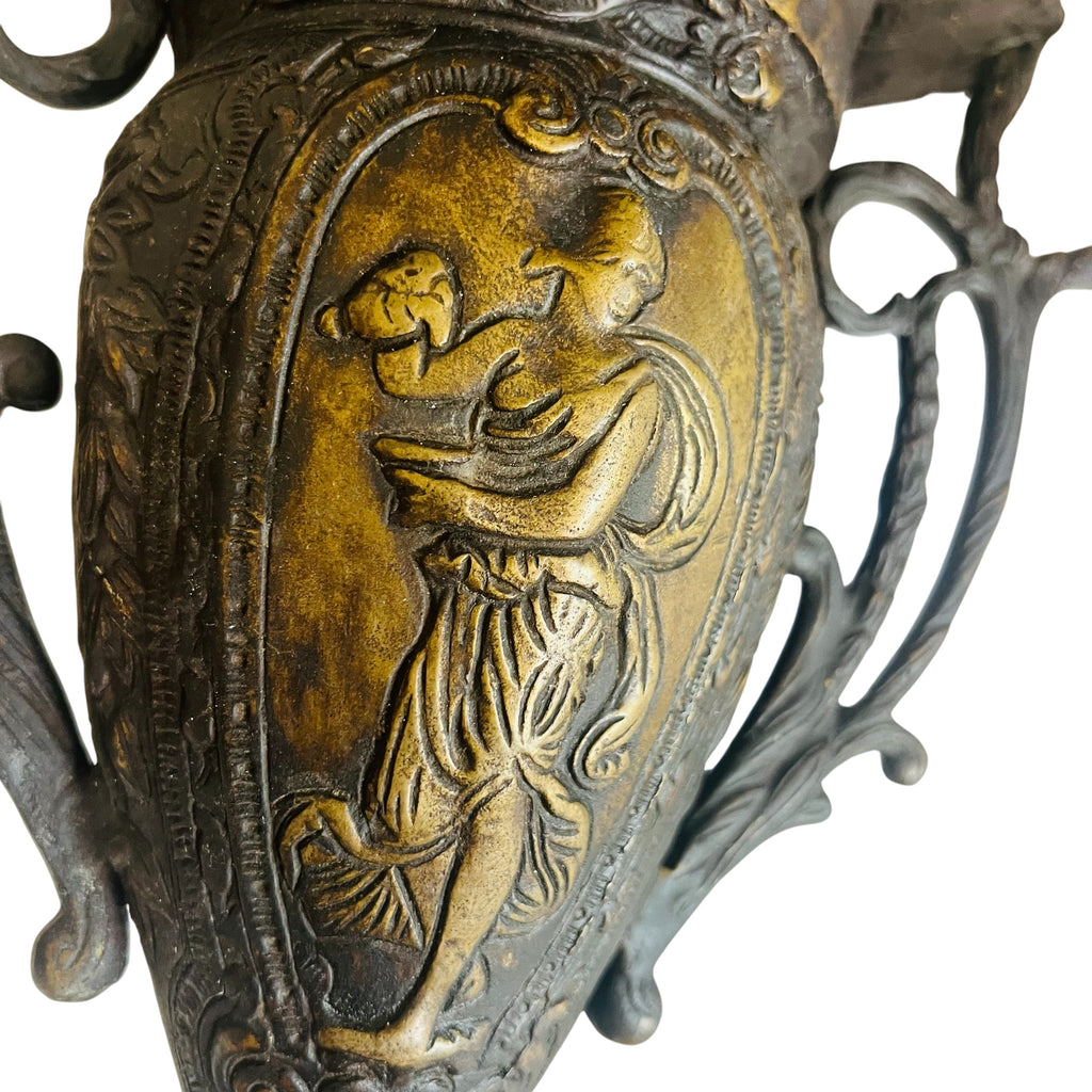 Antique Ornate Double Handle Vase -