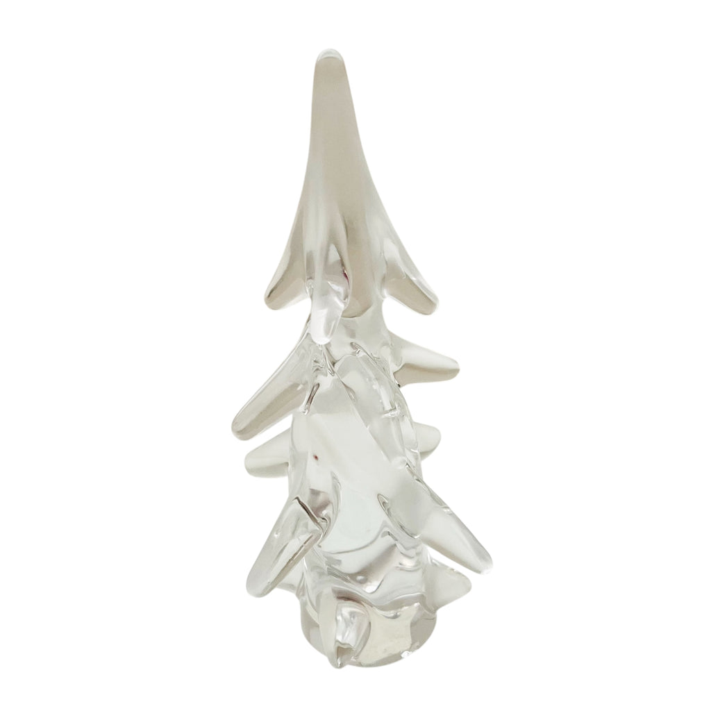 Vintage The Toscany Lead Crystal Frosted Glass Christmas Tree