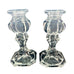 Vintage Pressed Glass Candlesticks Candle Holders Octagon Base