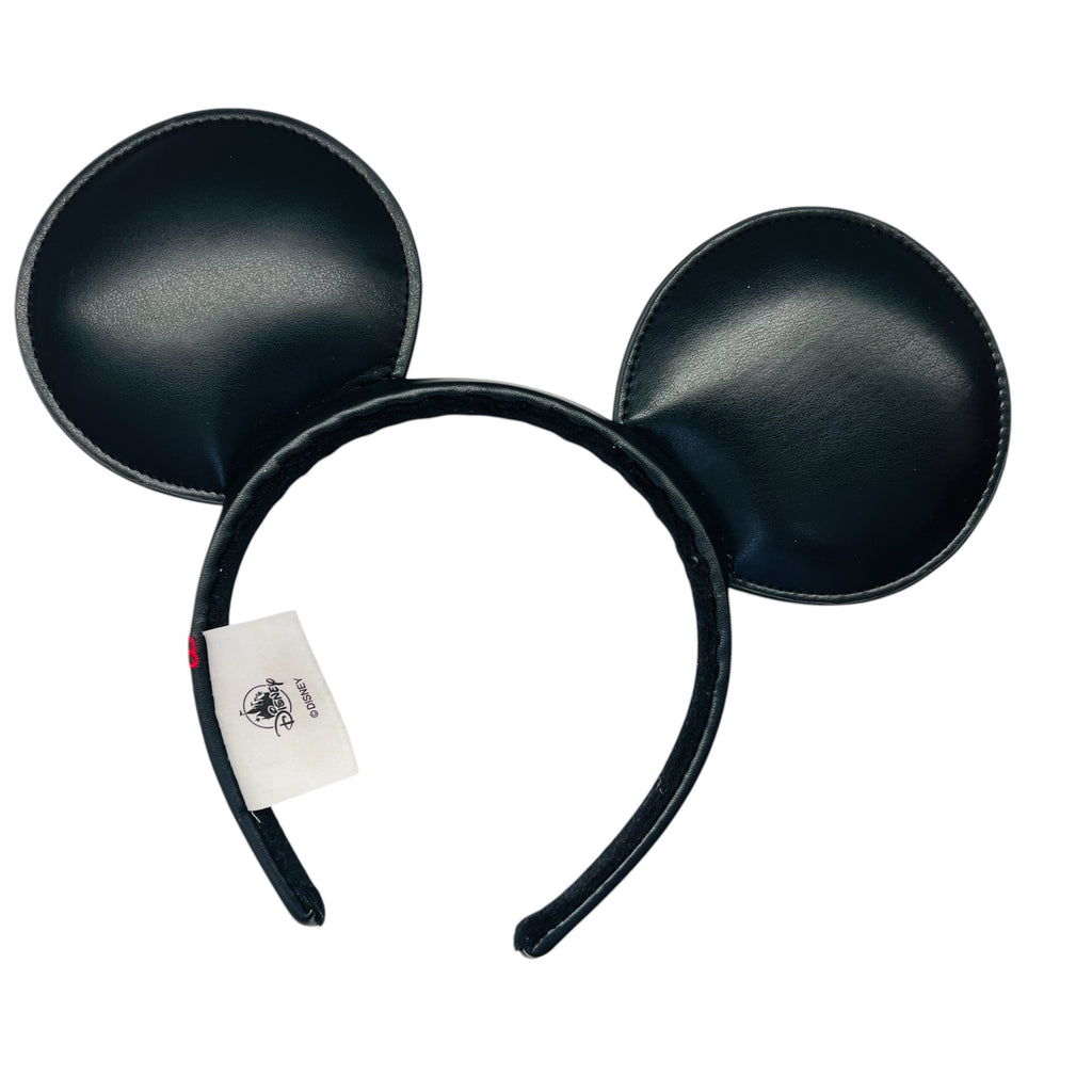 Disney Parks Mickey Mouse Black Faux Leather Ears Headband