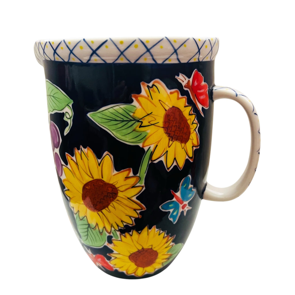 Starbucks Coffee Company 2003 Barista Lemons Grapes Sunflowers Flowers Pitcher