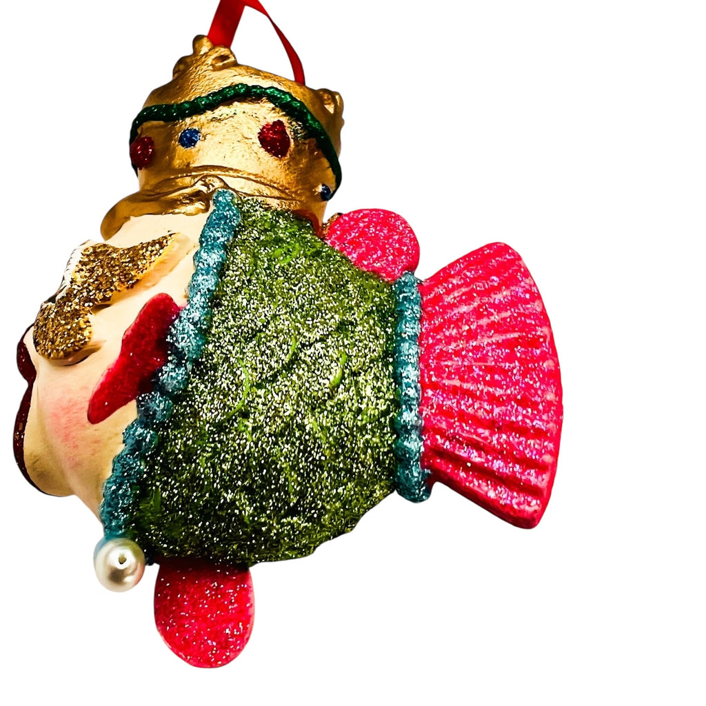 Kathrine's Collection Kissing Fish Royal Crown Christmas Ornament