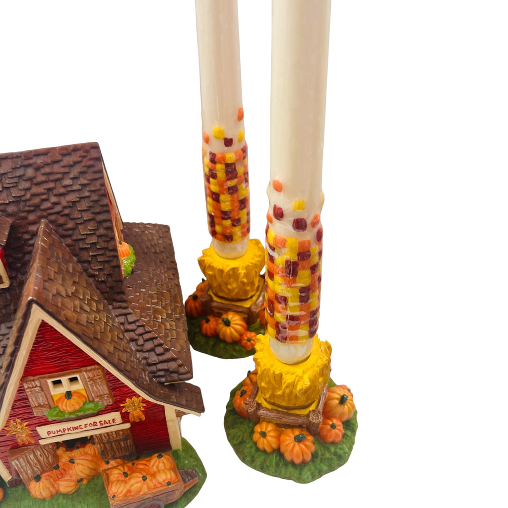 Vintage 2001 Dept 57 Village Thanksgiving Lighted House Set of 5