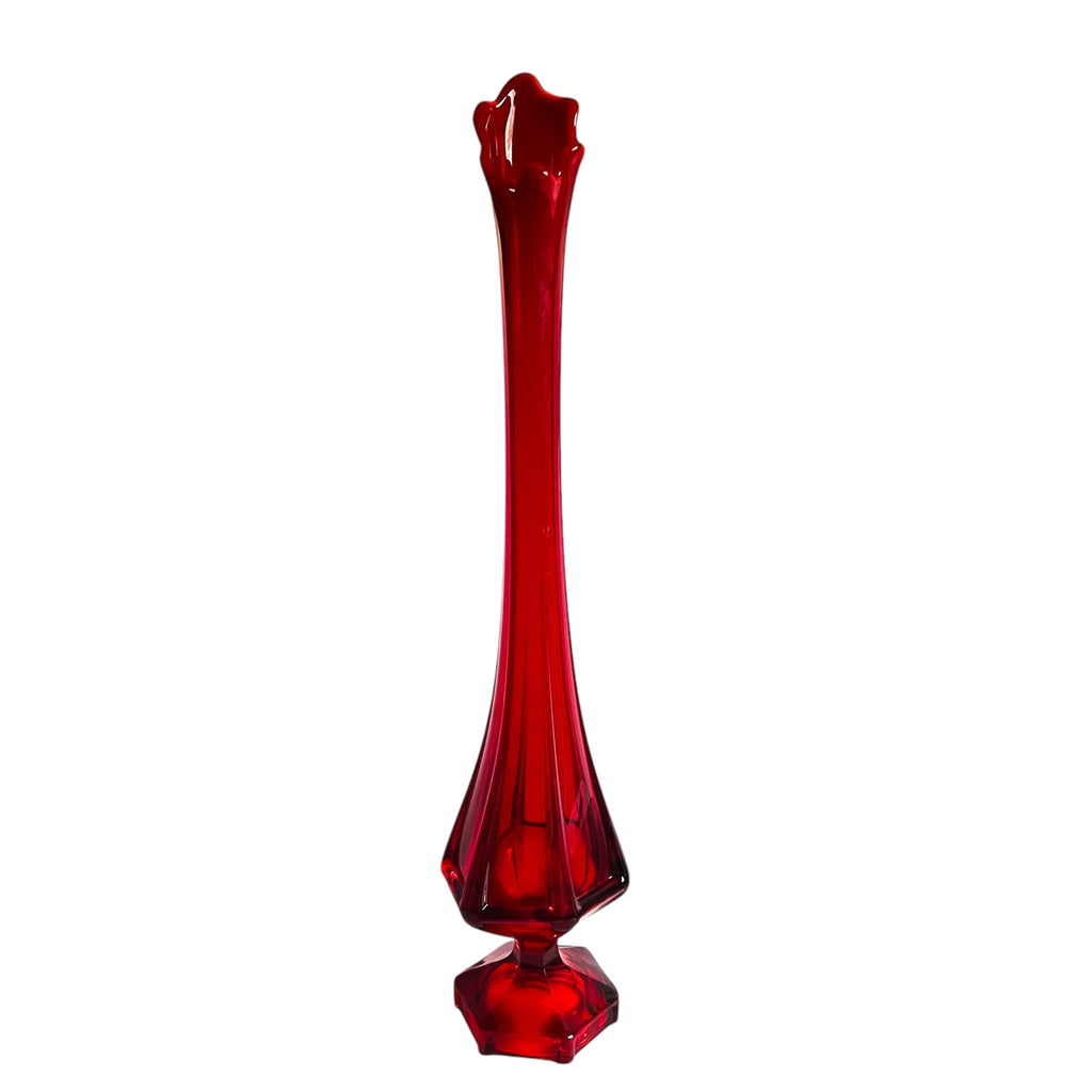 Vintage MCM Column Swung Pedestal Glass Vase