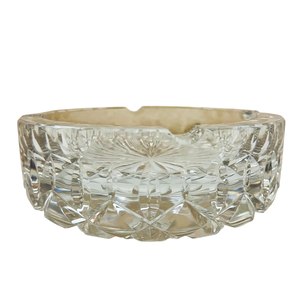 Vintage Cut Crystal Faceted Starburst Ashtray