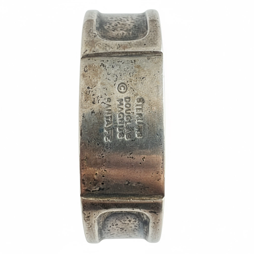 Vintage Douglas Magnus Santa Fe Genuine Ostrich Sterling Buckle Belt