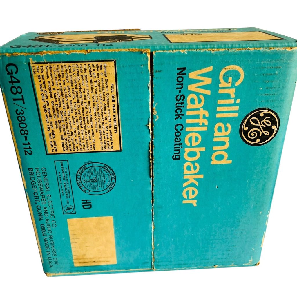 Vintage GENERAL ELECTRIC GE G48T/ 3808 Grill WaffleBaker NIB