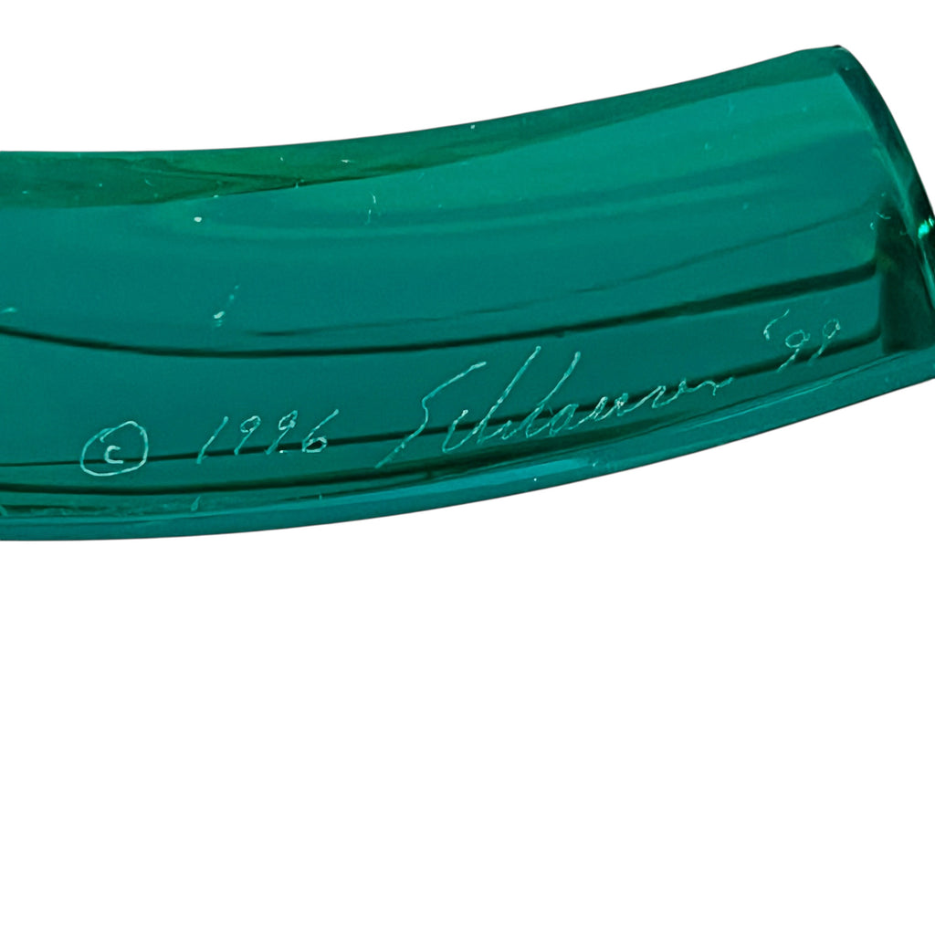 Vintage Stephen Schlanser Art Glass Catch All Tray Signed Bowl
