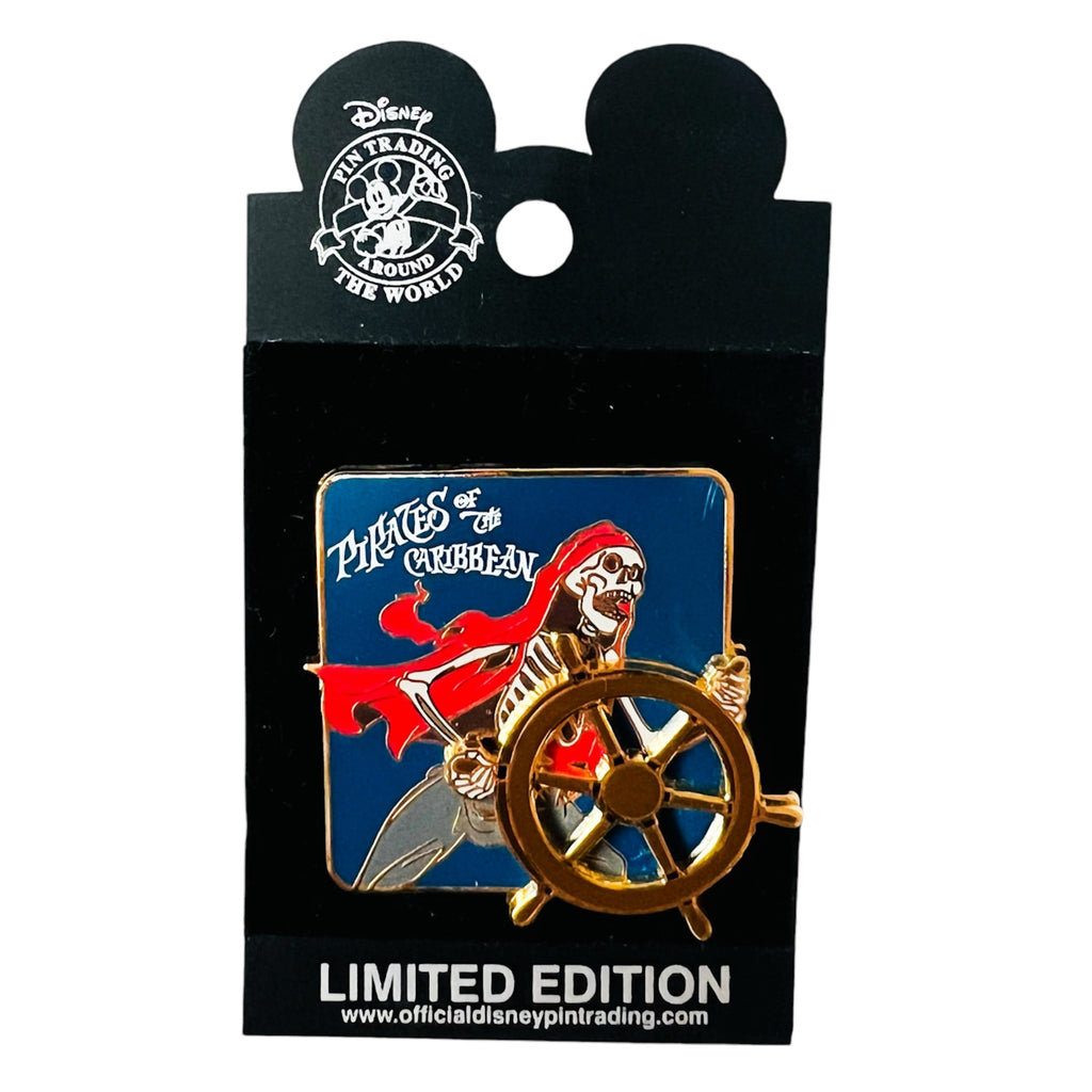 Disneyland Pirates Of The Caribbean Skeleton Wheel Ship Limited Edition 2000 Pin