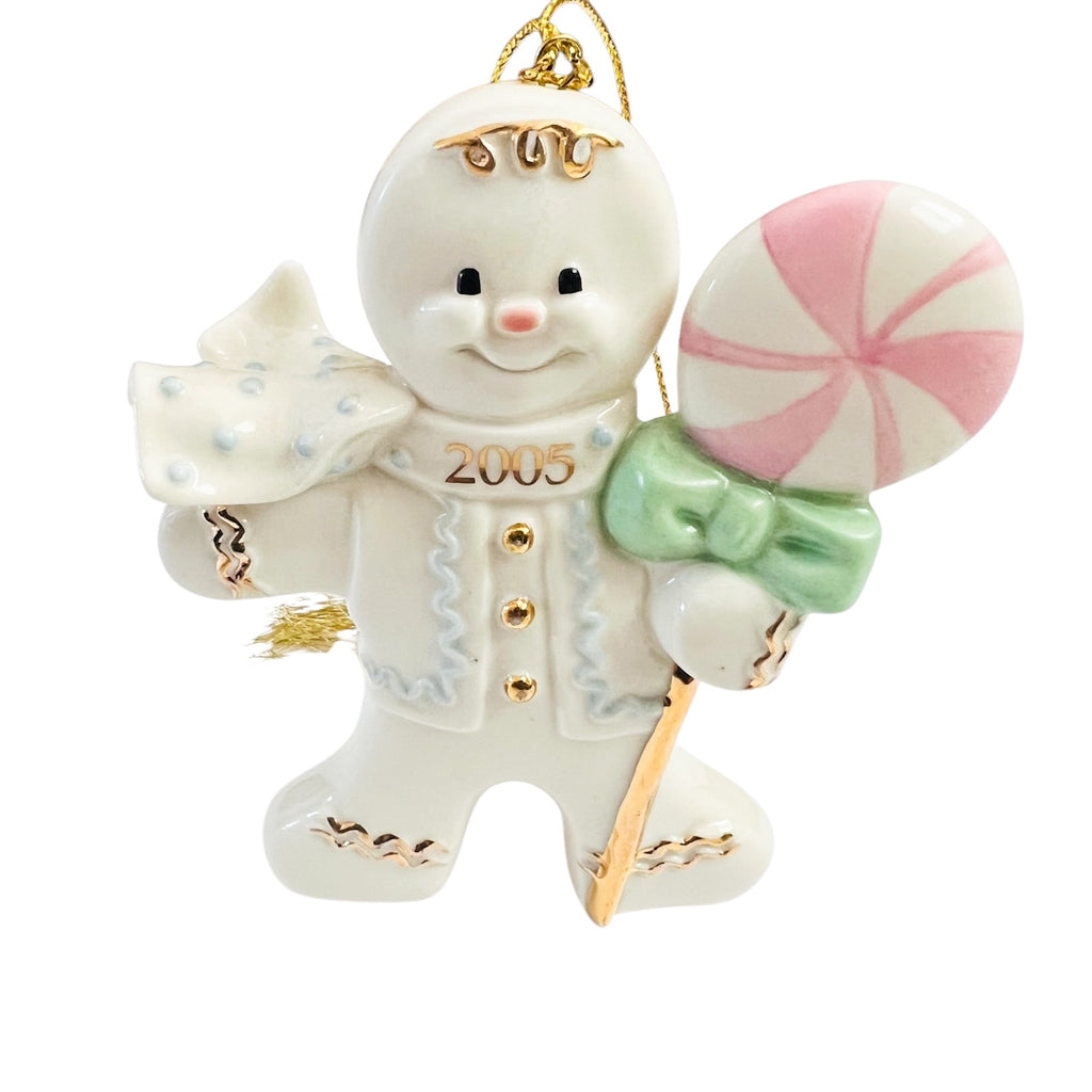 Lenox Gingerbread Man Lollipop Holiday A Gingerbread Christmas 2005 Ornament