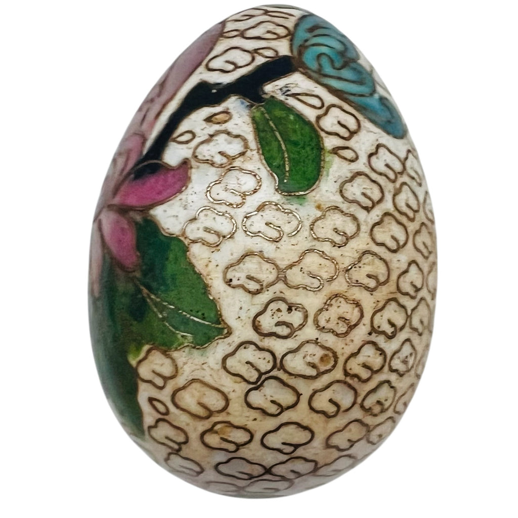 Vintage Cloisonne Flower Egg