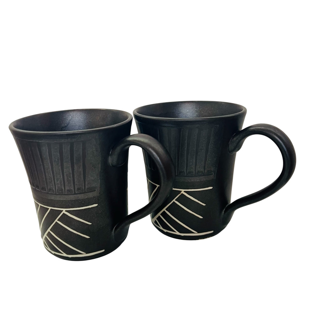 Vintage Toki Japan Art Pottery Mug -Set of 2