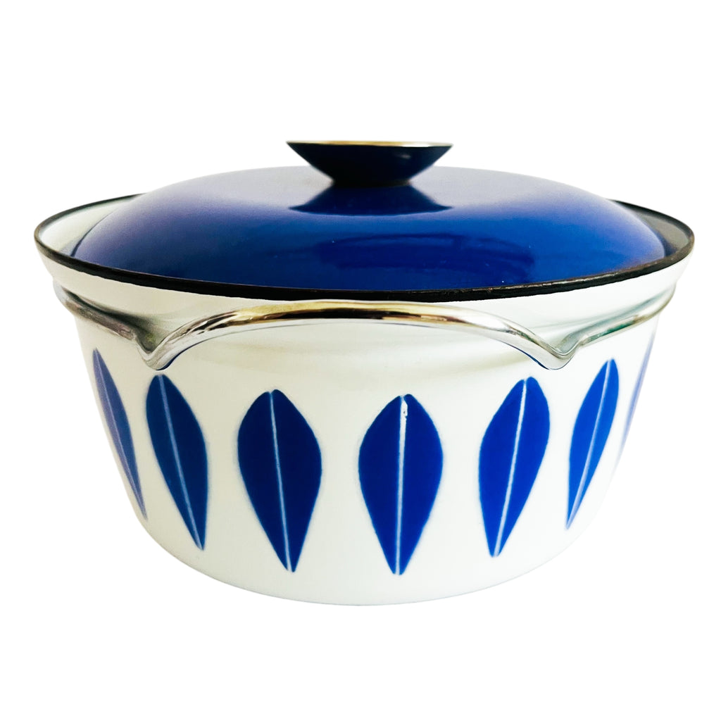 Cathrineholm Midcentury Cobalt Blue Lotus Dutch Oven Pot with Lid
