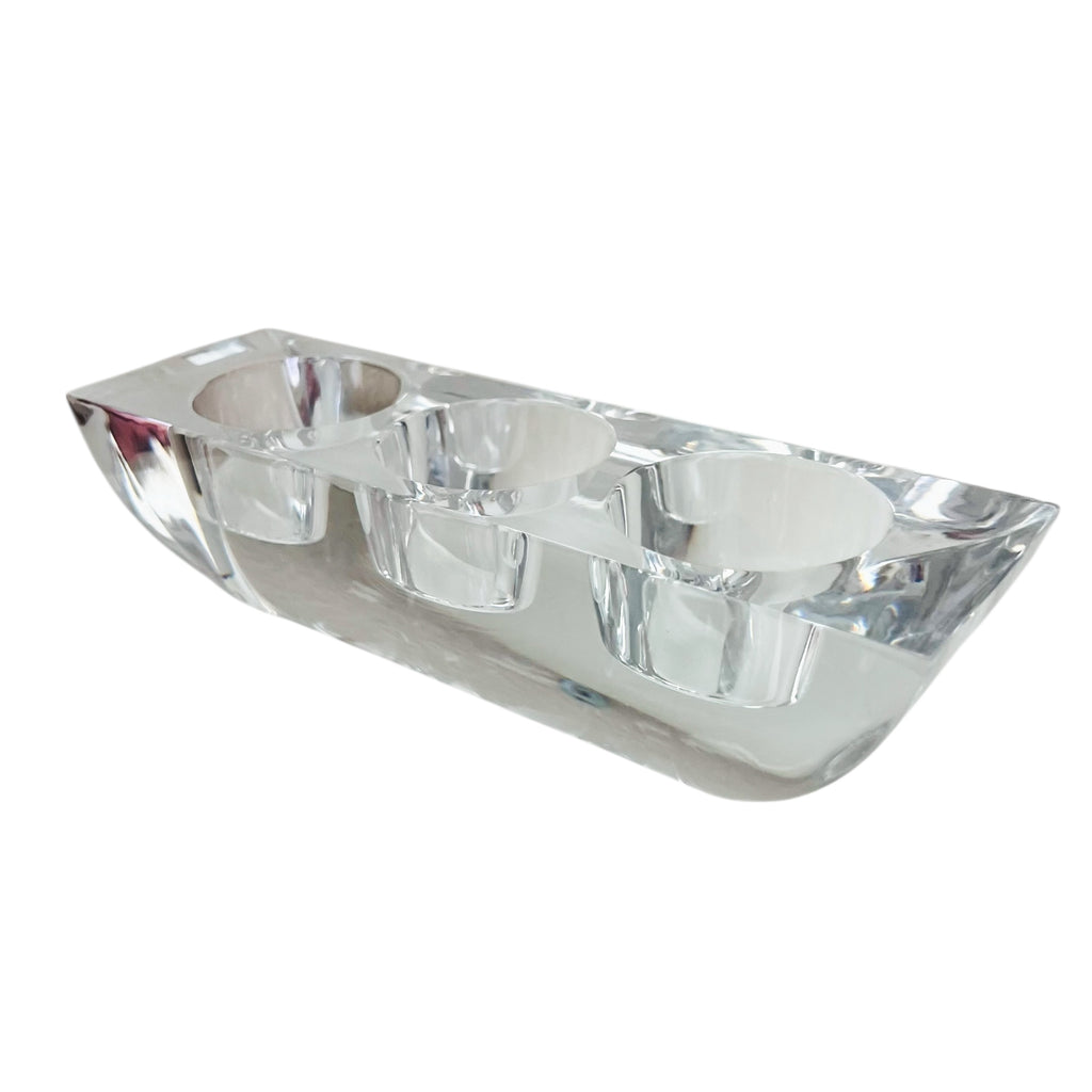 Mikasa Platinum Prism Crystal Tri-Candle Holder