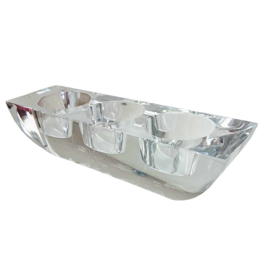 Mikasa Platinum Prism Crystal Tri-Candle Holder
