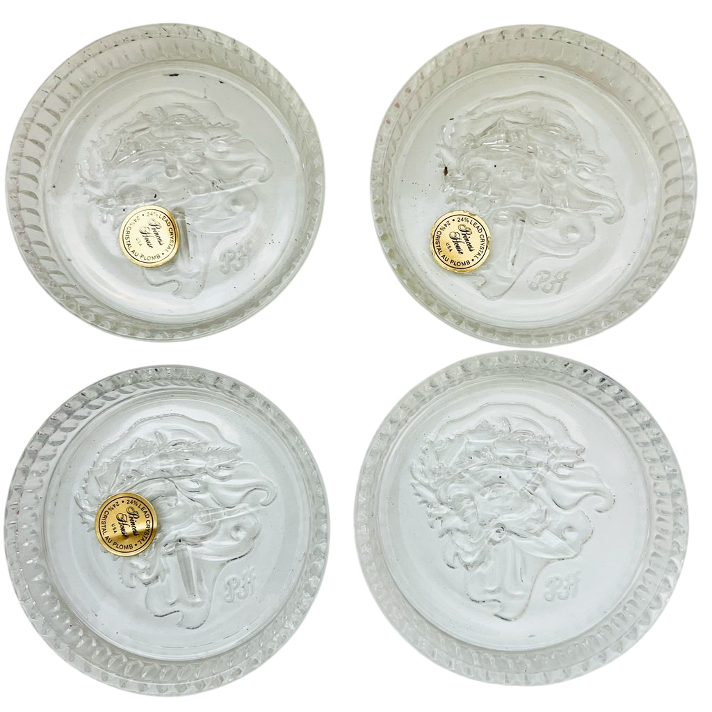 Vintage Princess House Lead Crystal Santa Coasters Crystal Coasters
