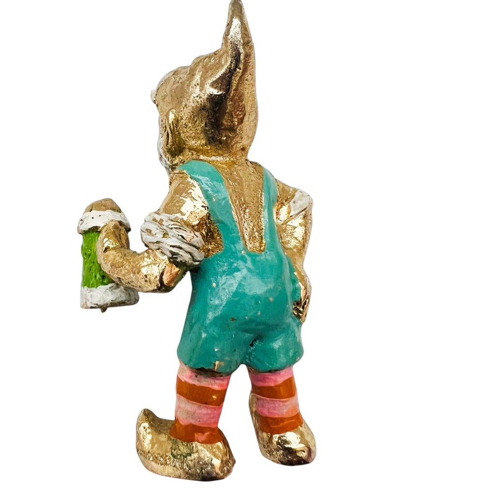 Irish Gnome Holiday Elf Cast Metal Hand Painted Figure