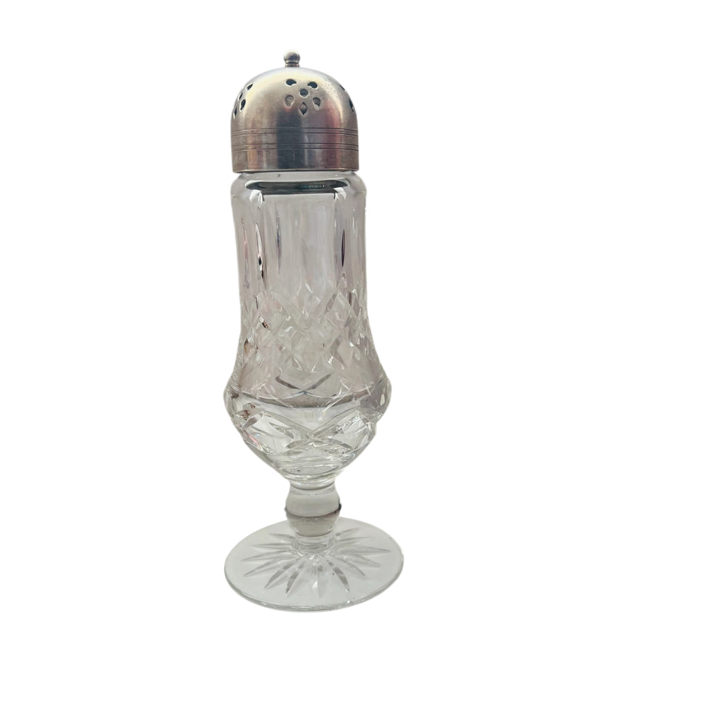 Waterford Crystal Lismore Muffineer Sugar Shaker Silver Plated Dome Lid