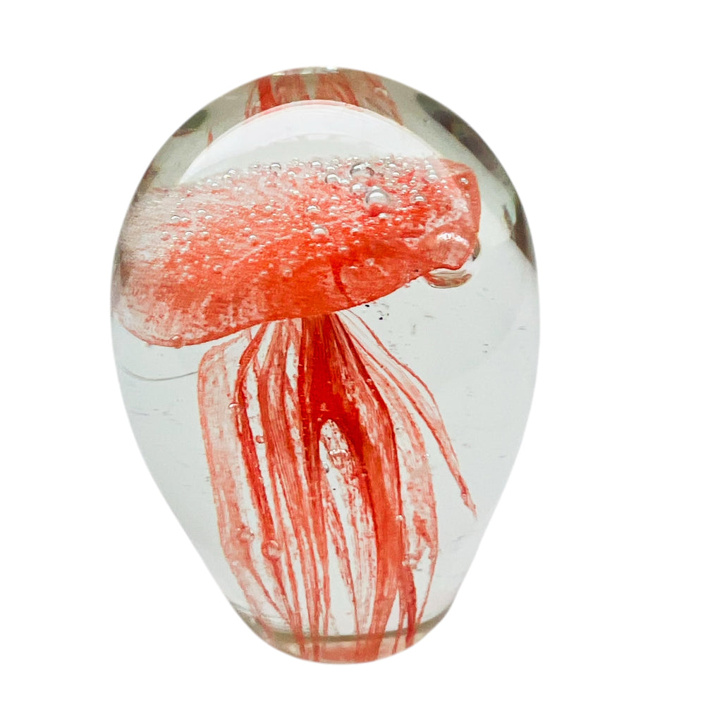 Art Glass Jellyfish Paperweight