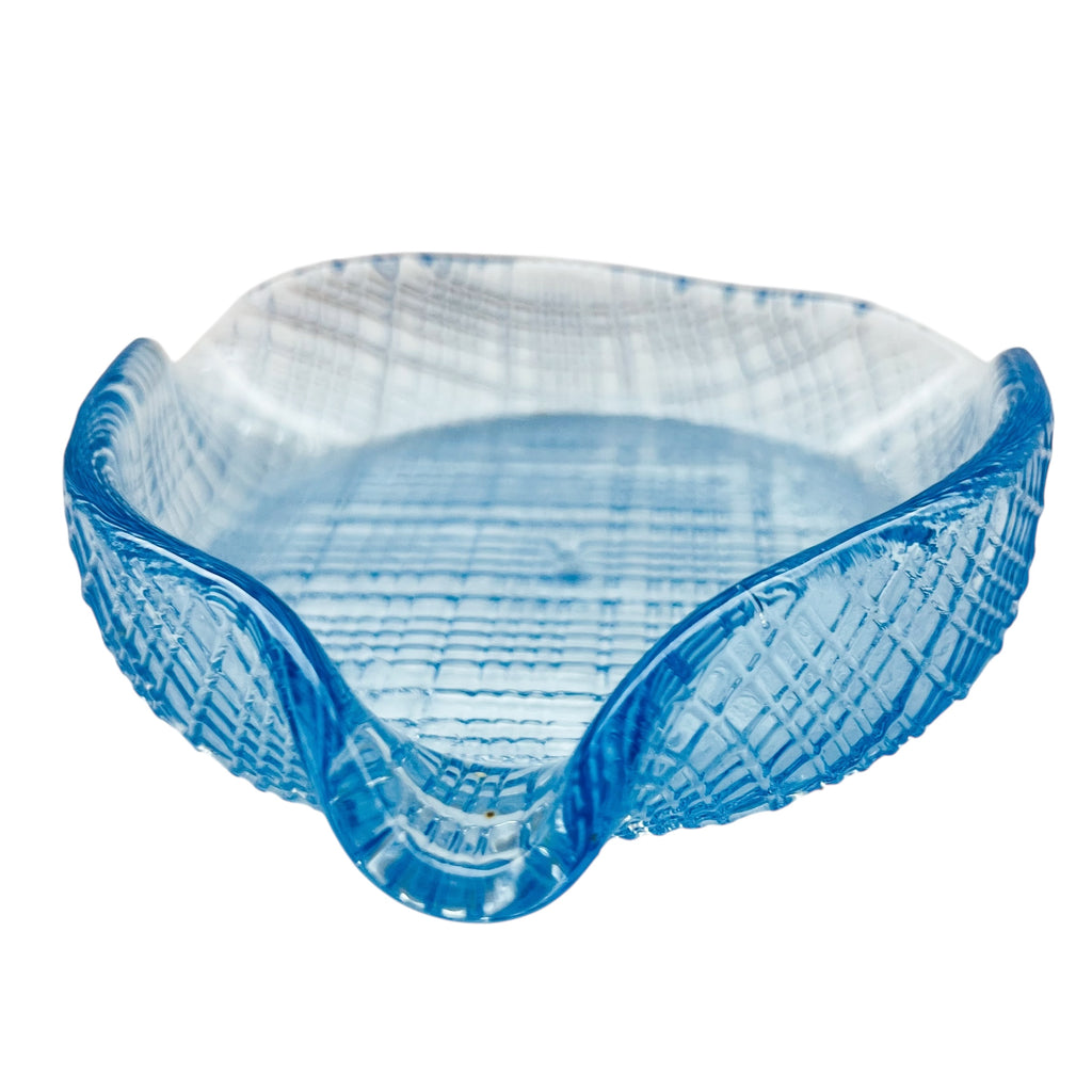 Vintage Textured 3 Point Glass Trinket Dish