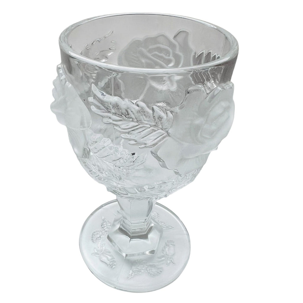 Madonna Inn Wild Rose Clear Glass Goblet Glass